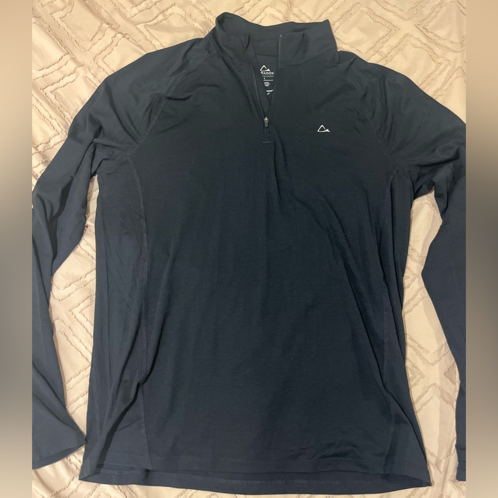 Paradox Black Wool Blend Quarter Zip